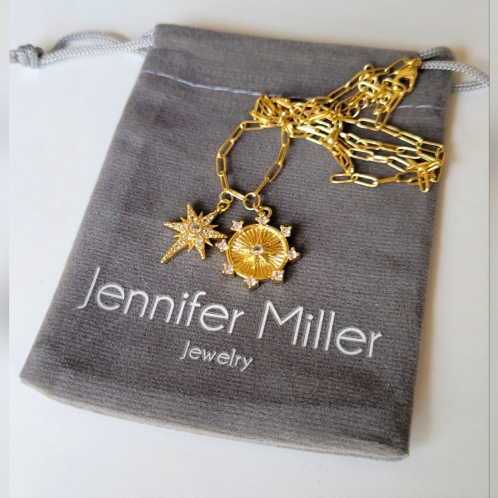 Jennifer Miller Jewelry Gold Starburst Charm Necklace